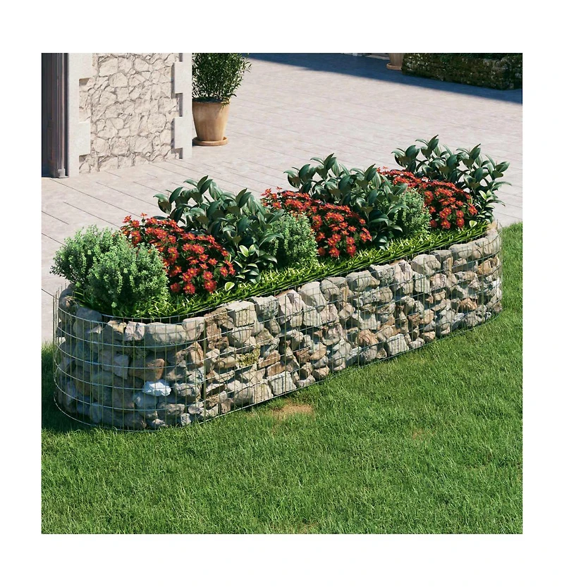 Gabion Raised Bed Galvanized Iron 118.1"x39.4"x19.7"