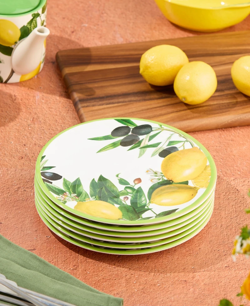 Certified International Limone Melamine 6-Pc. Salad Plates, Service For 6
