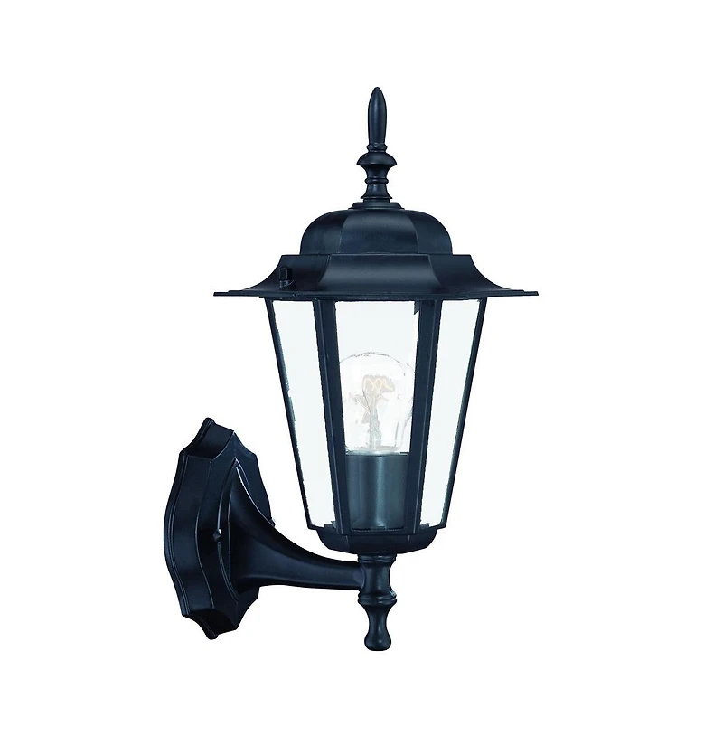 Matte Black Glass Lantern Wall Light