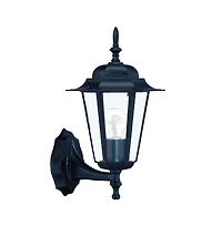 Matte Black Glass Lantern Wall Light