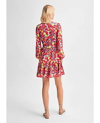 Isaac Mizrahi Women's Puff Sleeve Belted Dress