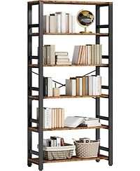 Bookshelf, 31.5in Wide Shelf 6 Tier Bookcase, 110lbs/shelf