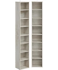 Tall Narrow Bookshelf 8 Tiers 71in Set of 2