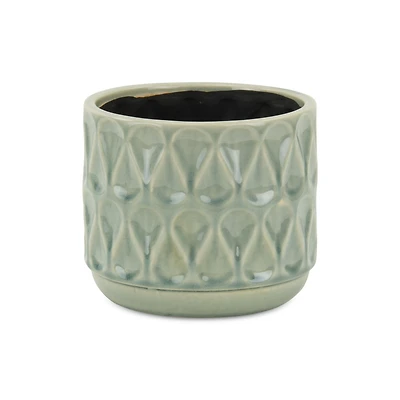 Geometric Ceramic Round Pot Planter – Indoor & Outdoor Decorative Planter