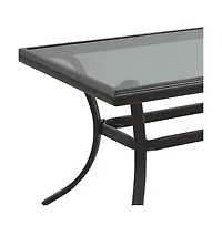 21" Black Metal Outdoor Chat Table