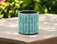 Ceramic Round Planter with Geometric Pattern – Versatile Pot for Home & Garden