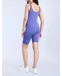 Women's Sleeveless Active Short Maternity Unitard - Motherhood Maternity