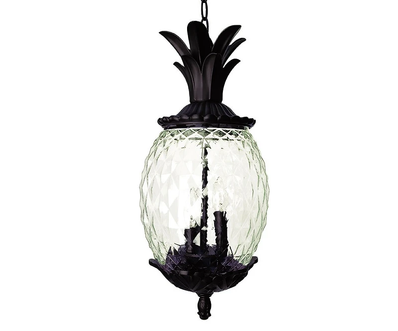 Pineapple Three-Light Outdoor Hanging Pendant Light – Decorative Garden Light