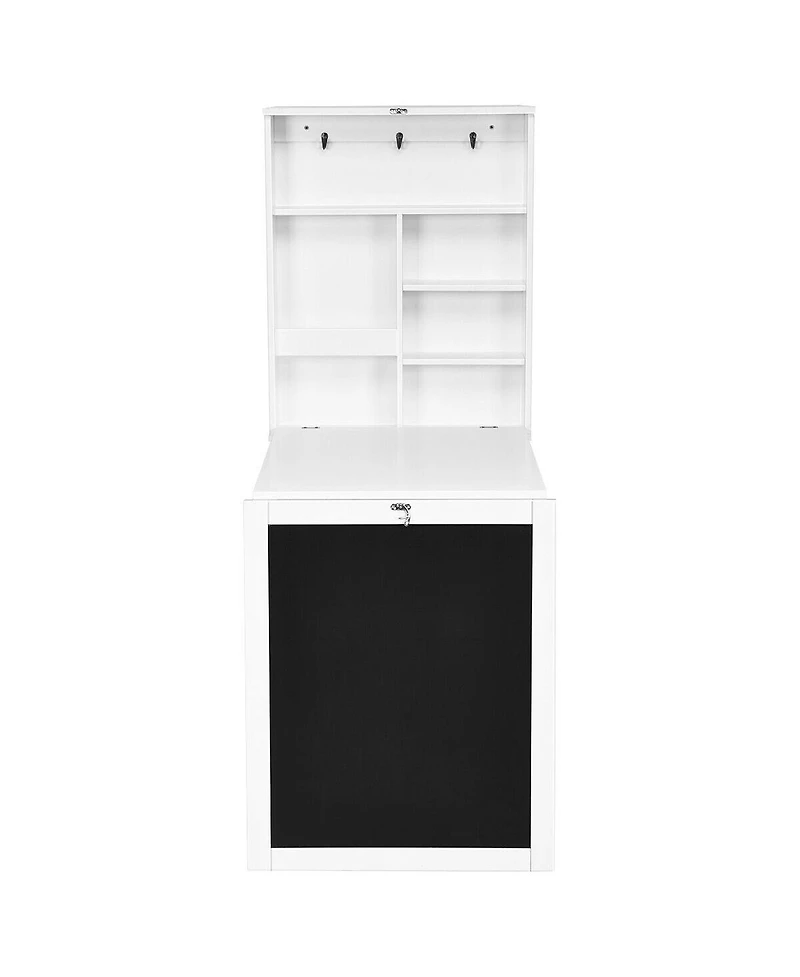 Convertible Wall Mounted Table with A Chalkboard