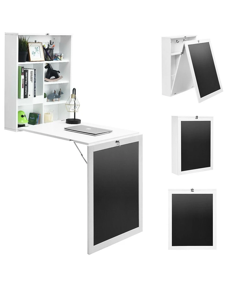Convertible Wall Mounted Table with A Chalkboard