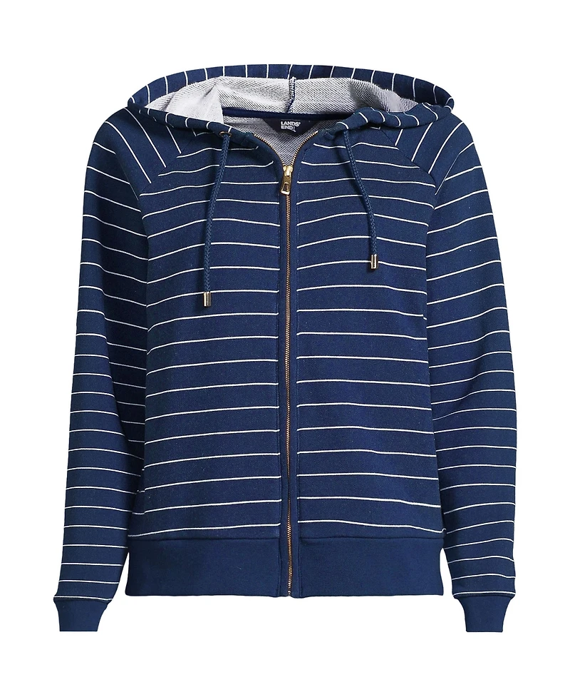 Lands' End Women's Serious Sweats Relaxed Long Sleeve Full Zip Hoodie Sweatshirt