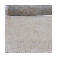 Cement Square Pot Planter with Chevron Design – Indoor/Outdoor Use