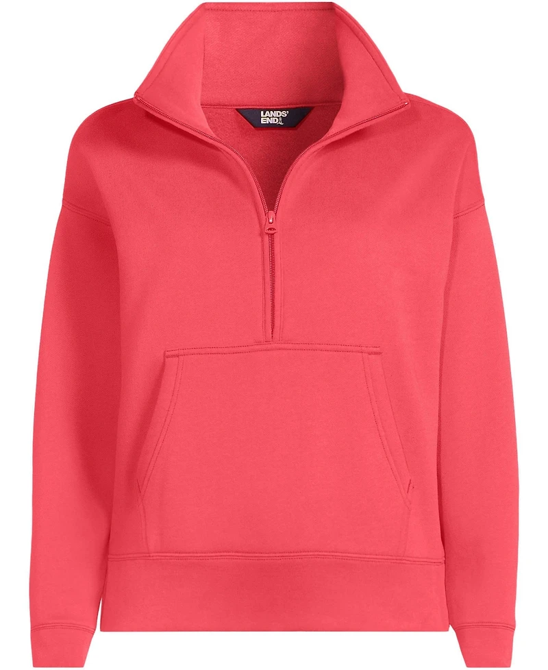 Lands' End Plus Serious Sweats Relaxed Long Sleeve Half Zip Sweatshirt