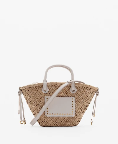 Mango Women's Small Double Handle Natural Fiber Bag