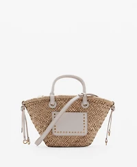 Mango Women's Small Double Handle Natural Fiber Bag