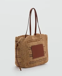 Mango Women's Natural Fiber Shopper Bag