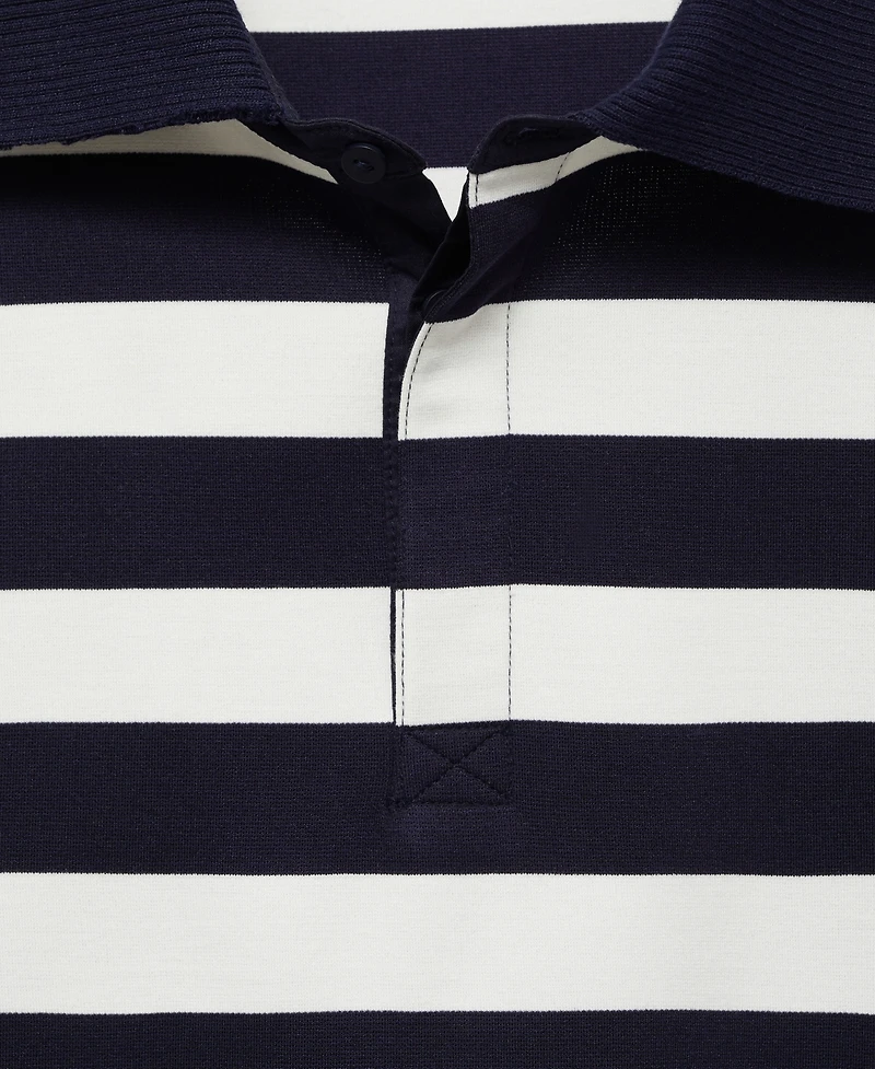 Mango Women's Striped Polo-Neck Sweatshirt