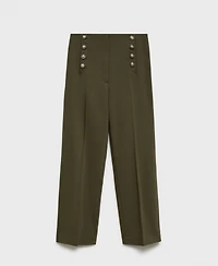 Mango Women's Jewel Buttoned Straight Pants