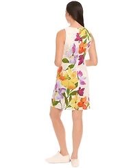 London Times Women's Floral-Print Sleeveless Shift Dress