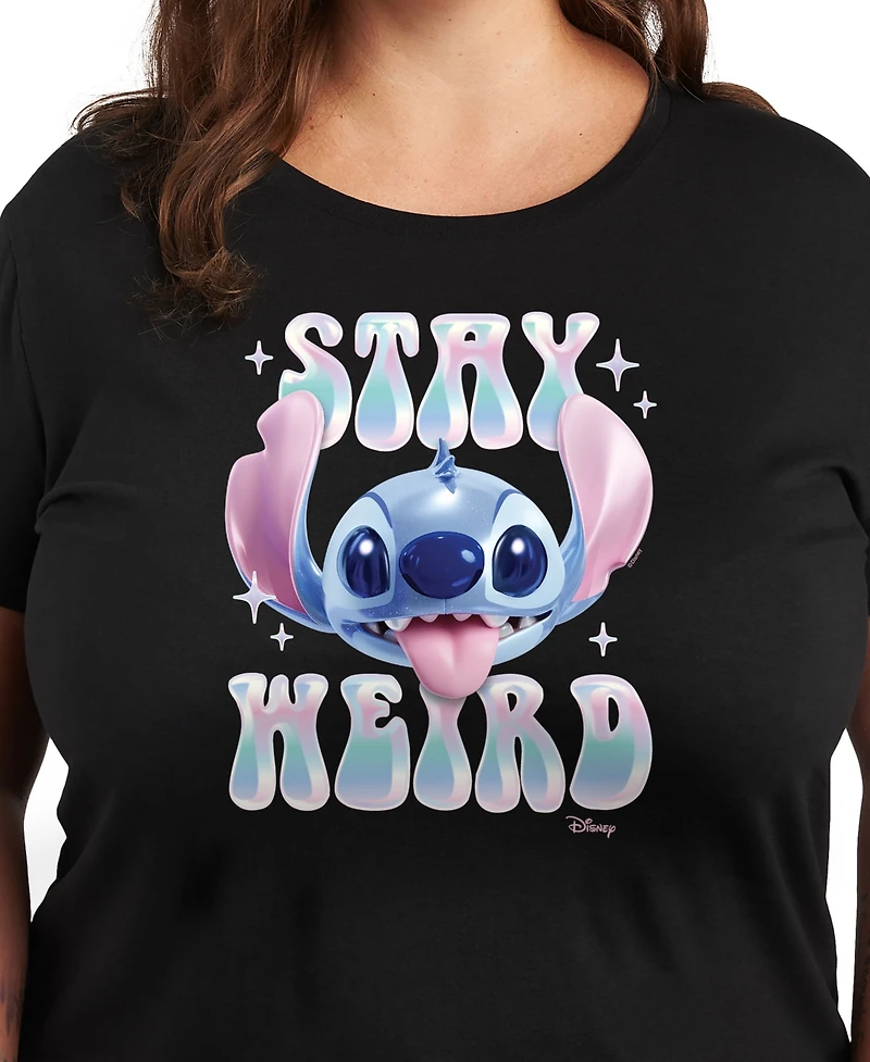 Hybrid Apparel Plus Lilo Stitch Stay Weird Graphic T-Shirt