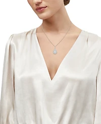 Grown With Love Lab Grown Diamond Pear & Round Double Halo 18"Pendant Necklace (1-1/4 ct. t.w.) in 14k White Gold