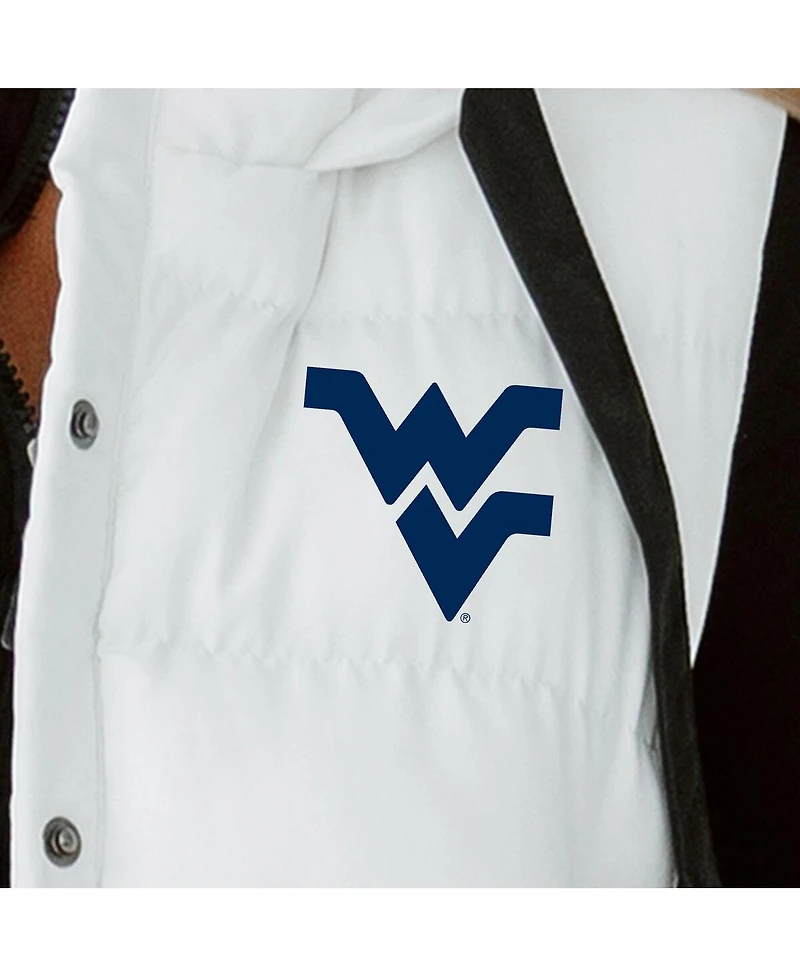 Gameday Couture Women's White West Virginia Mountaineers Hooded Full-Snap Puffer Vest