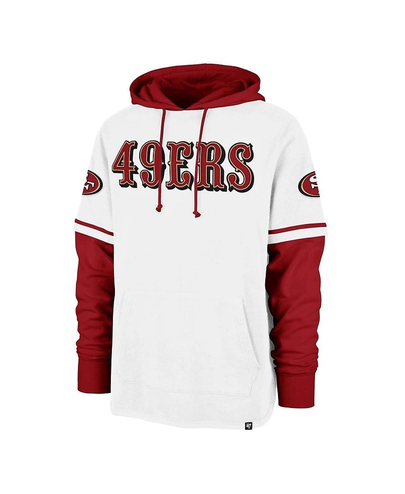 '47 Brand Men's White San Francisco 49ers Trifecta Shortstop Pullover Hoodie