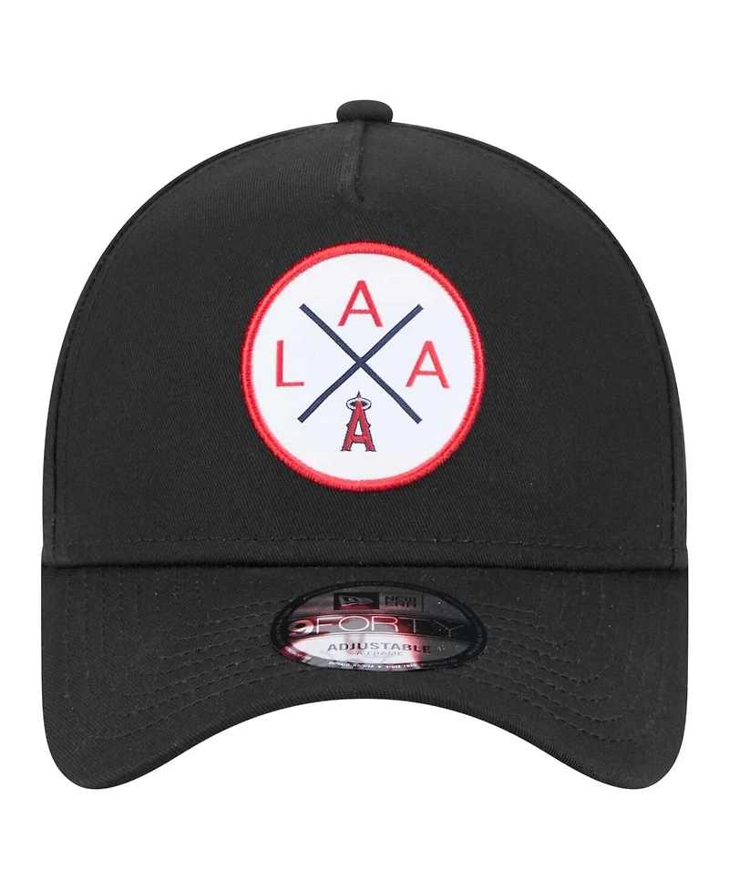 New Era Men's Black Los Angeles Angels 9FORTY A-Frame Adjustable Hat