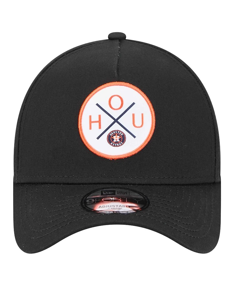 New Era Men's Black Houston Astros 9FORTY A-Frame Adjustable Hat