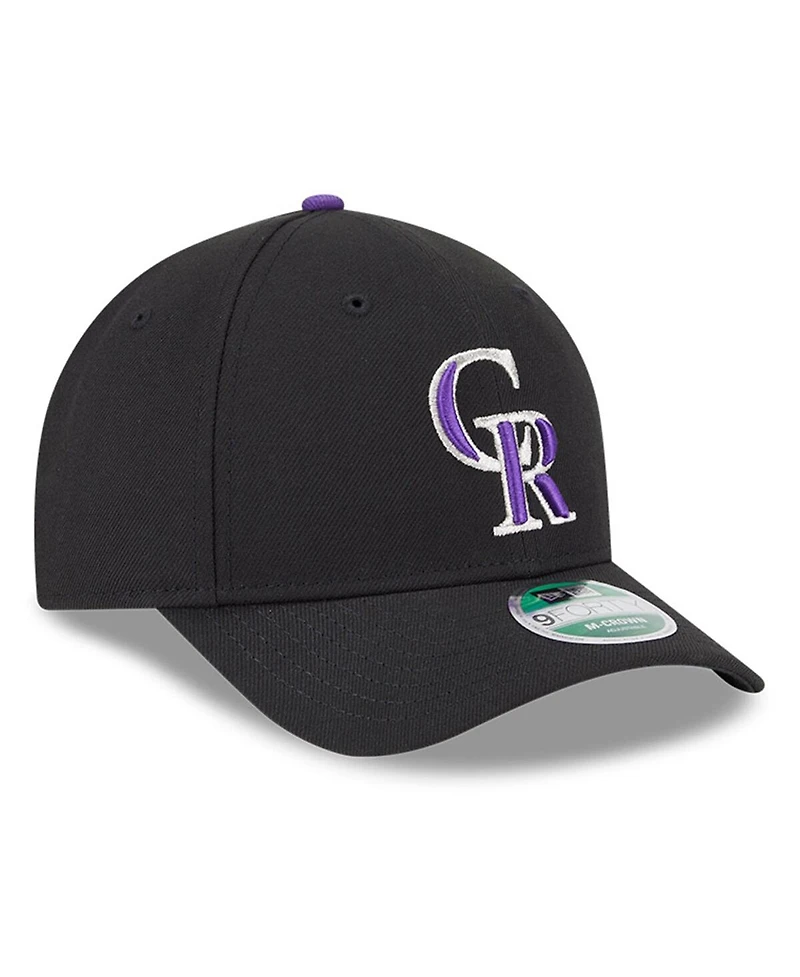 New Era Men's Black/ Colorado Rockies Player Replica 9FORTY Adjustable Hat