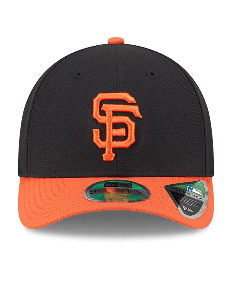 New Era Men's Black/Orange San Francisco Giants Player Replica 9FORTY Adjustable Hat