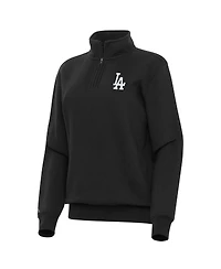 Antigua Women's Black Los Angeles Dodgers Victory Quarter-Zip Sweatshirt