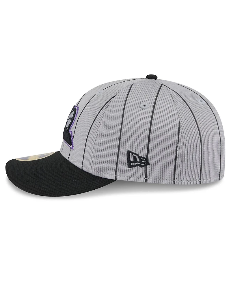 New Era Men's Gray/Black Colorado Rockies 2025 Batting Practice Low Profile 59FIFTY Fitted Hat
