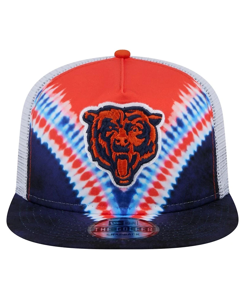 New Era Men's Orange/Navy Chicago Bears Throwback Dye Golfer Snapback Hat