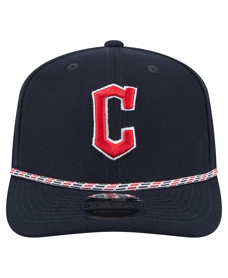 New Era Men's Navy Cleveland Guardians Multi-Rope 9SEVENTY Stretch-Snap Hat