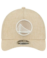 New Era Men's Tan Golden State Warriors Injection Woven A-Frame 9FORTY Adjustable Hat