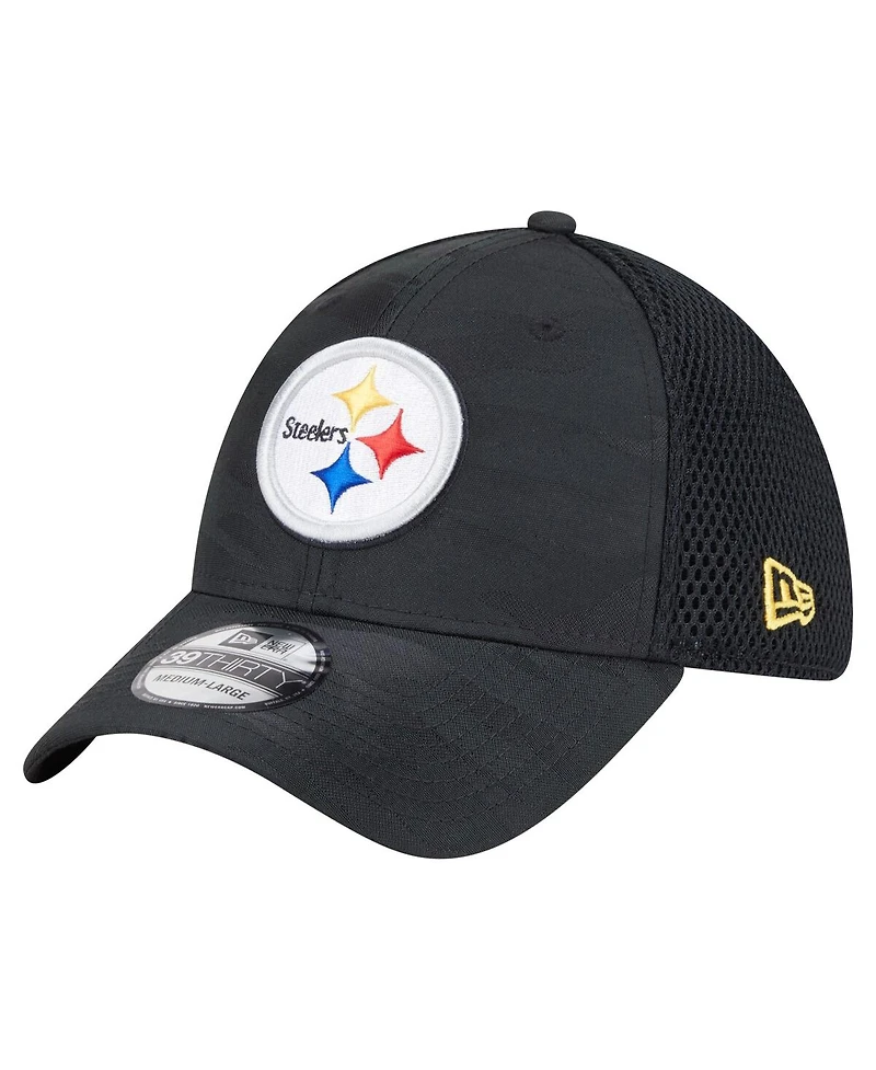 New Era Men's Black Pittsburgh Steelers Active Camo 39THIRTY Flex Hat