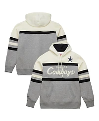 Mitchell & Ness Men's Cream/Gray Dallas Cowboys Head Coach Vintage Logo Pullover Hoodie