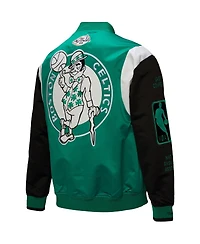 Mitchell & Ness Men's and Women's Kelly Green Boston Celtics Vintage Team Origins Satin Full-Snap Jacket