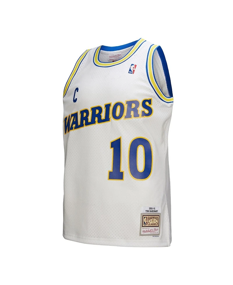 Mitchell & Ness Men's Tim Hardaway White Golden State Warriors Hardwood Classics 1990/91 Swingman Jersey