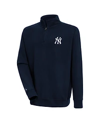 Antigua Men's Navy New York Yankees Victory Quarter-Zip Pullover Top
