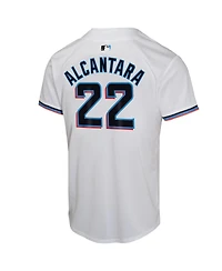 Nike Big Boys and Girls Sandy Alcantara White Miami Marlins Home Game Player Jersey