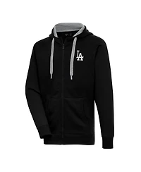 Antigua Men's Black Los Angeles Dodgers Metallic Victory Full-Zip Hoodie Jacket