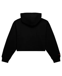 Mitchell & Ness Women's Black Philadelphia 76ers Hardwood Classics Cropped Pullover Hoodie