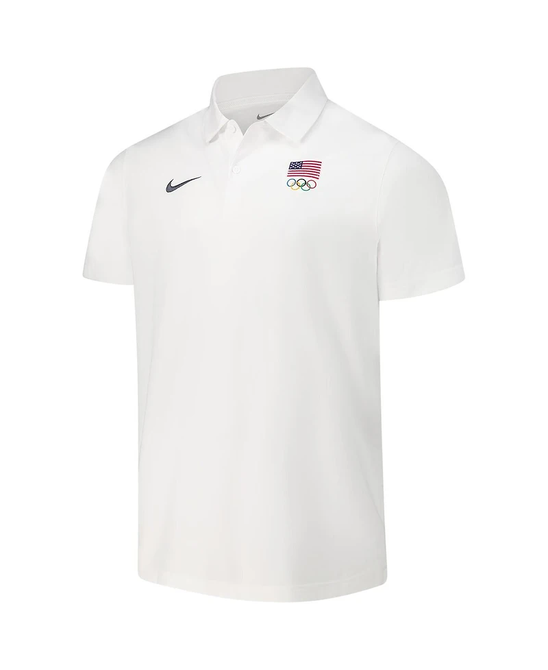 Nike Men's White Team Usa Woven Performance Polo Shirt