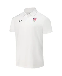 Nike Men's White Team Usa Woven Performance Polo Shirt