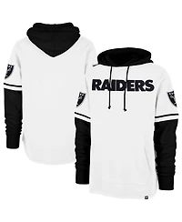 '47 Brand Men's White Las Vegas Raiders Trifecta Shortstop Pullover Hoodie