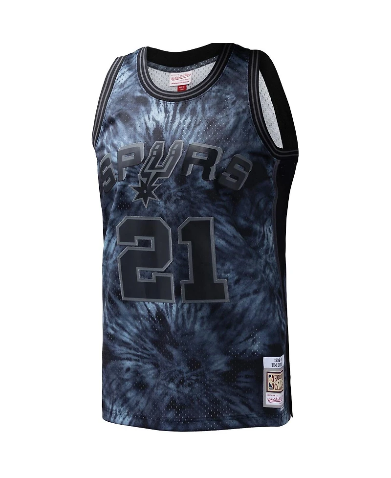 Mitchell & Ness Men's Tim Duncan Black San Antonio Spurs Hardwood Classics 1998/99 Tie-Dye Swingman Jersey