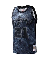 Mitchell & Ness Men's Tim Duncan Black San Antonio Spurs Hardwood Classics 1998/99 Tie-Dye Swingman Jersey