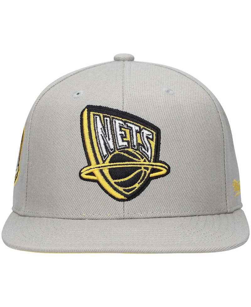 Mitchell & Ness Men's Gray New Jersey Nets Hardwood Classics 35th Anniversary Sunny Fitted Hat